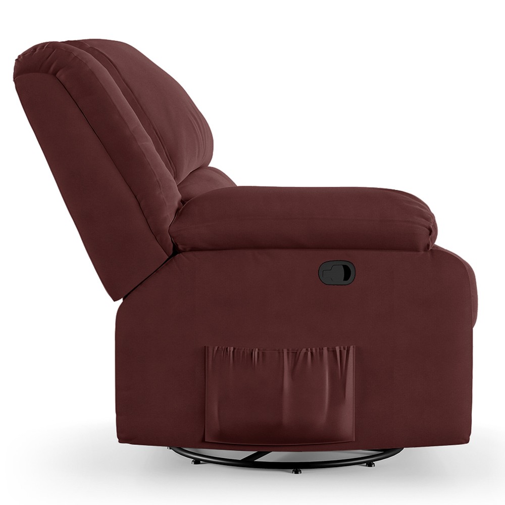 Poltrona do Papai Reclinável Pietra Glider Giratória FH9 Veludo Vinho - Mpozenato