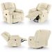 Poltrona do Papai Reclinável Pietra Glider Giratória USB FH9 PU Bege - Mpozenato