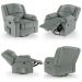 Poltrona do Papai Reclinável Pietra Glider Giratória USB FH9 PU Cinza - Mpozenato