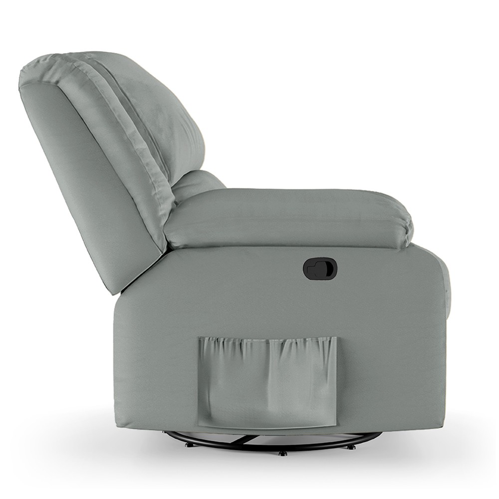 Poltrona do Papai Reclinável Pietra Glider Giratória USB FH9 PU Cinza - Mpozenato