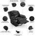 Poltrona do Papai Reclinável Pietra Glider Giratória USB FH9 PU Preto Brilho - Mpozenato