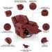 Poltrona do Papai Reclinável Pietra Glider Giratória USB FH9 PU Vermelho - Mpozenato