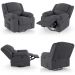 Poltrona do Papai Reclinável Pietra Glider Giratória USB FH9 Veludo Cinza - Mpozenato