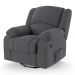 Poltrona do Papai Reclinável Pietra Glider Giratória USB FH9 Veludo Cinza - Mpozenato