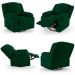 Poltrona do Papai Reclinável Pietra Glider Giratória USB FH9 Veludo Verde - Mpozenato