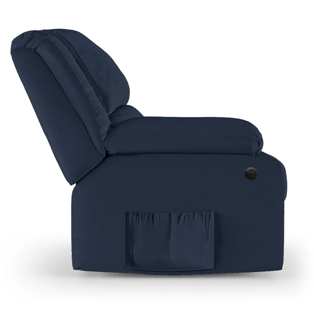 Poltrona do Papai Reclinável Pietra Power Elétrica FH9 PU Azul - Mpozenato
