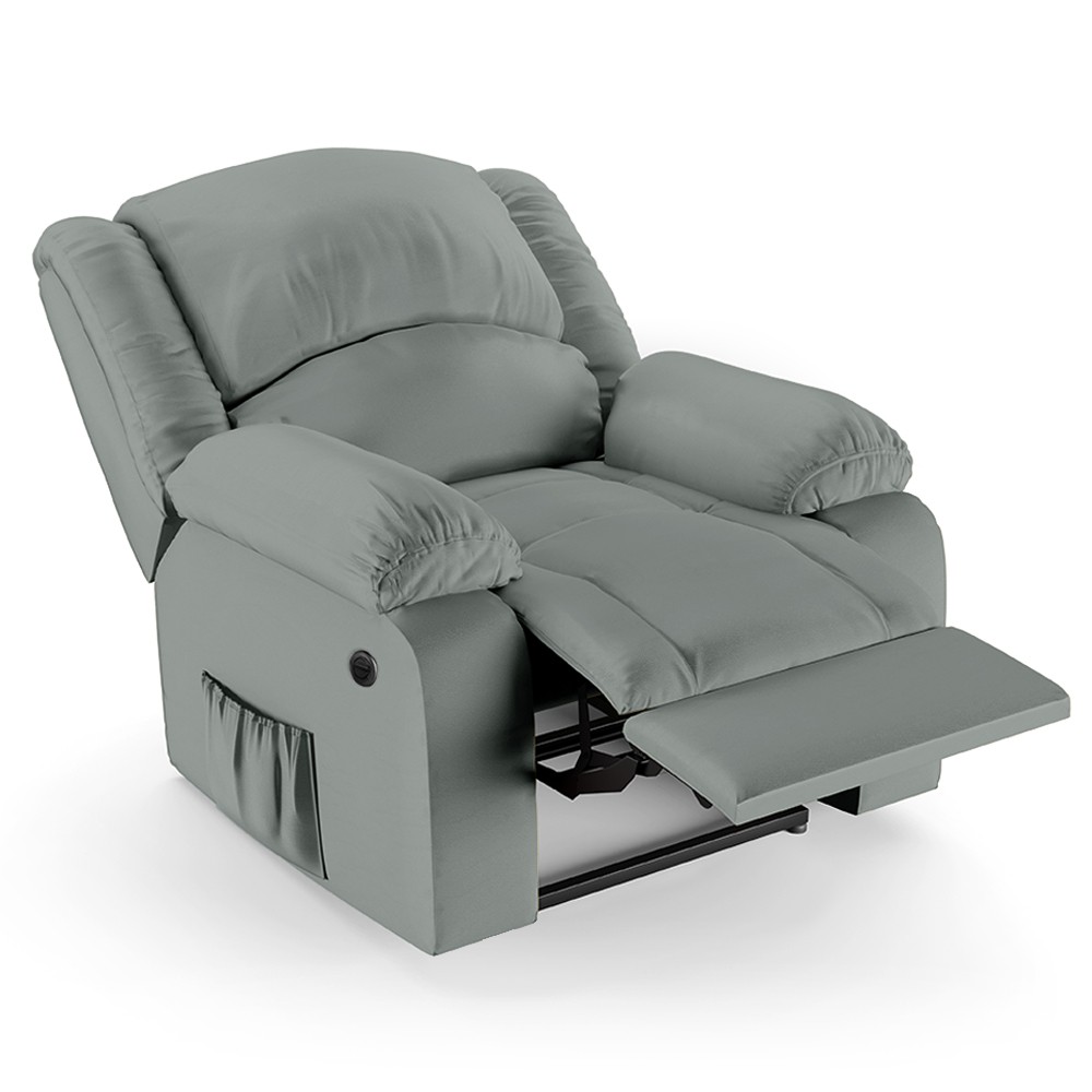 Poltrona do Papai Reclinável Pietra Power Elétrica FH9 PU Cinza - Mpozenato