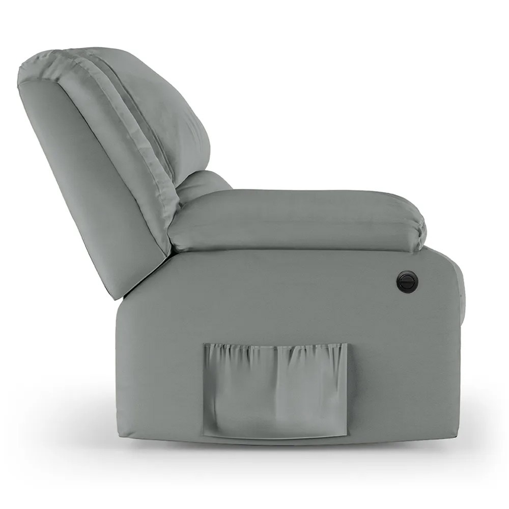 Poltrona do Papai Reclinável Pietra Power Elétrica FH9 PU Cinza - Mpozenato