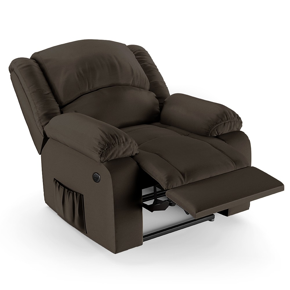 Poltrona do Papai Reclinável Pietra Power Elétrica FH9 PU Marrom - Mpozenato