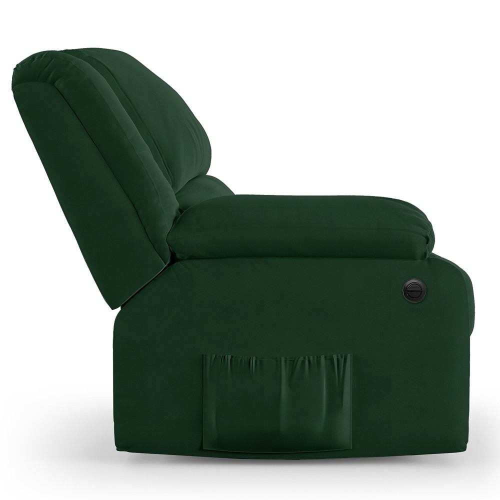 Poltrona do Papai Reclinável Pietra Power Elétrica Massagem FH9 Veludo Verde - Mpozenato