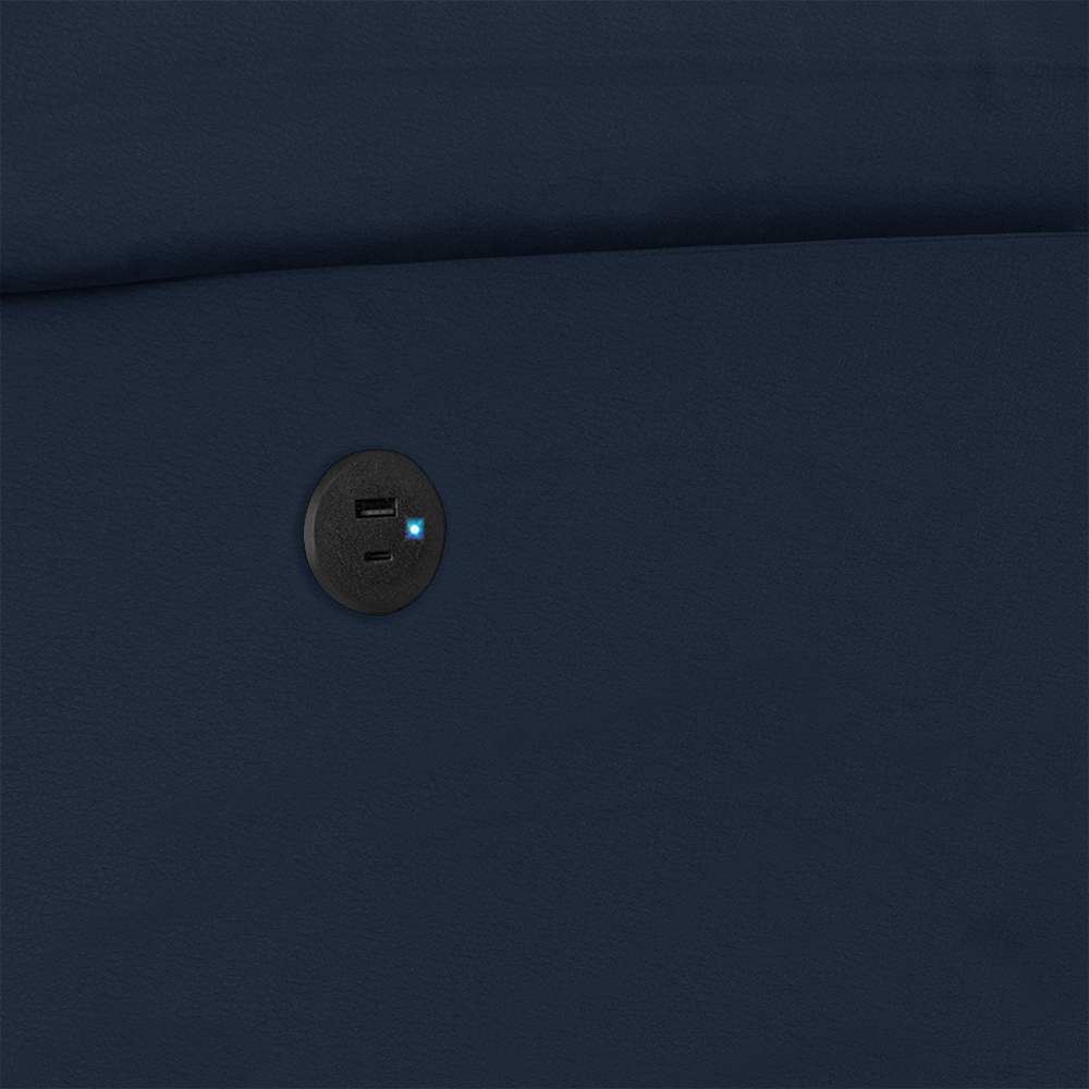 Poltrona do Papai Reclinável Pietra Power Elétrica USB FH9 PU Azul - Mpozenato