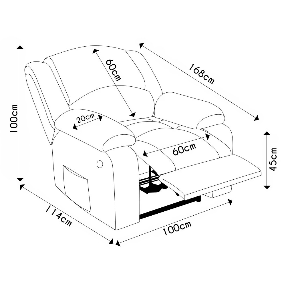 Poltrona do Papai Reclinável Pietra Power Elétrica USB FH9 PU Branco - Mpozenato