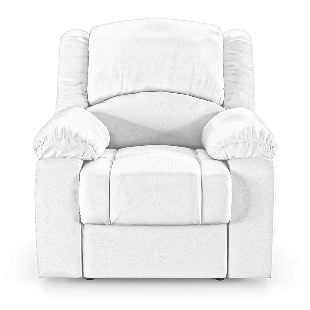 Poltrona do Papai Reclinável Pietra Power Elétrica USB FH9 PU Branco - Mpozenato