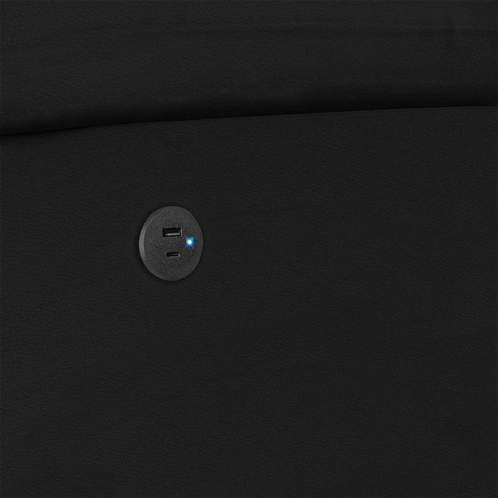 Poltrona do Papai Reclinável Pietra Power Elétrica USB FH9 PU Preto - Mpozenato