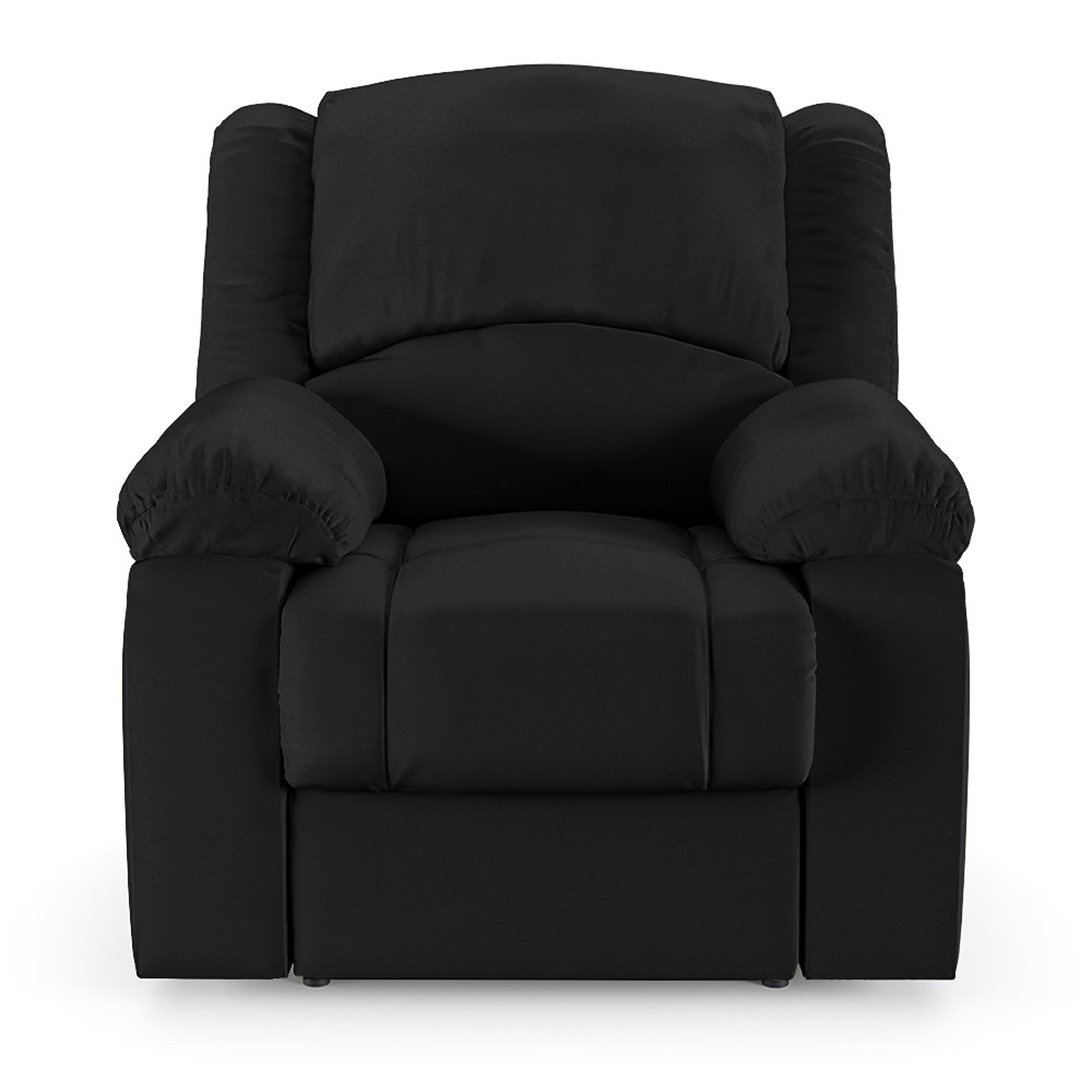 Poltrona do Papai Reclinável Pietra Power Elétrica USB FH9 PU Preto - Mpozenato