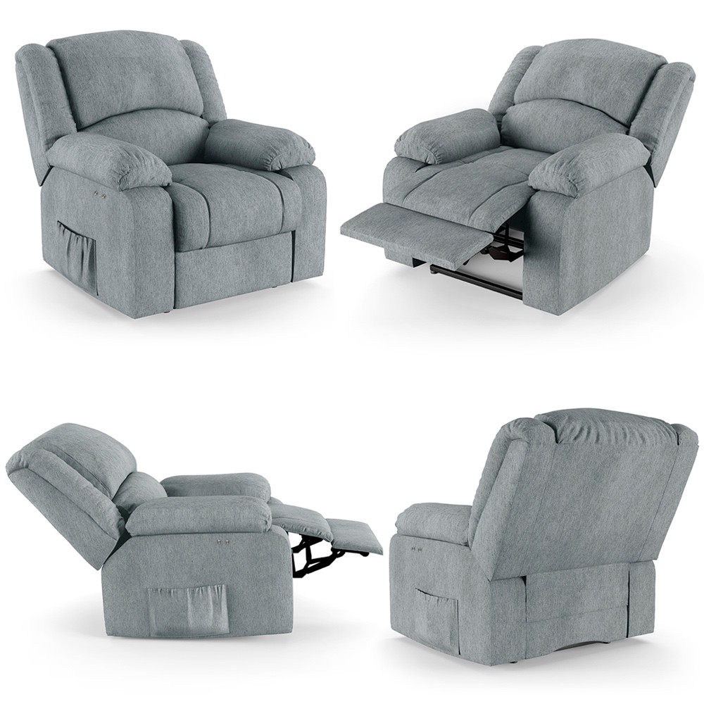 Poltrona do Papai Reclinável Pietra Power Touch FH9 Linho Cinza - Mpozenato