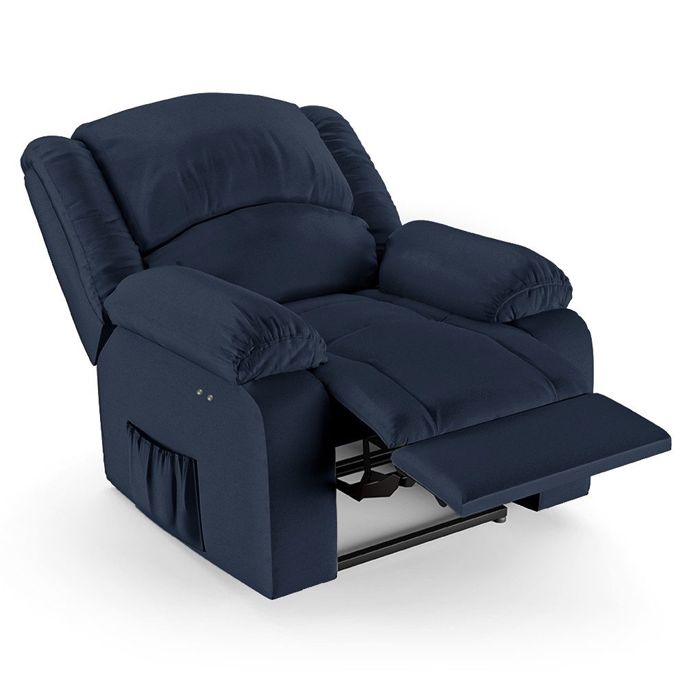 Poltrona do Papai Reclinável Pietra Power Touch FH9 PU Azul - Mpozenato