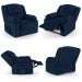 Poltrona do Papai Reclinável Pietra Power Touch FH9 PU Azul - Mpozenato