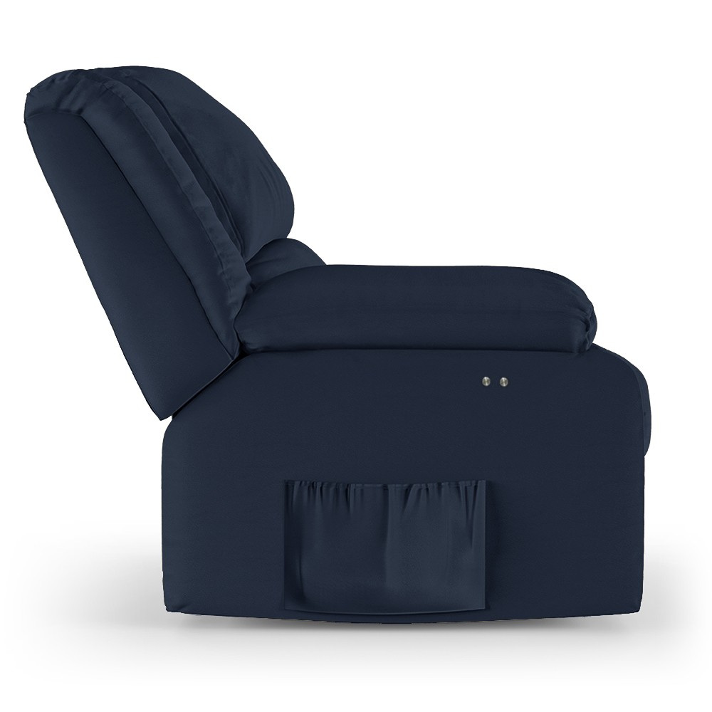 Poltrona do Papai Reclinável Pietra Power Touch FH9 PU Azul - Mpozenato