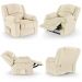 Poltrona do Papai Reclinável Pietra Power Touch FH9 PU Bege - Mpozenato