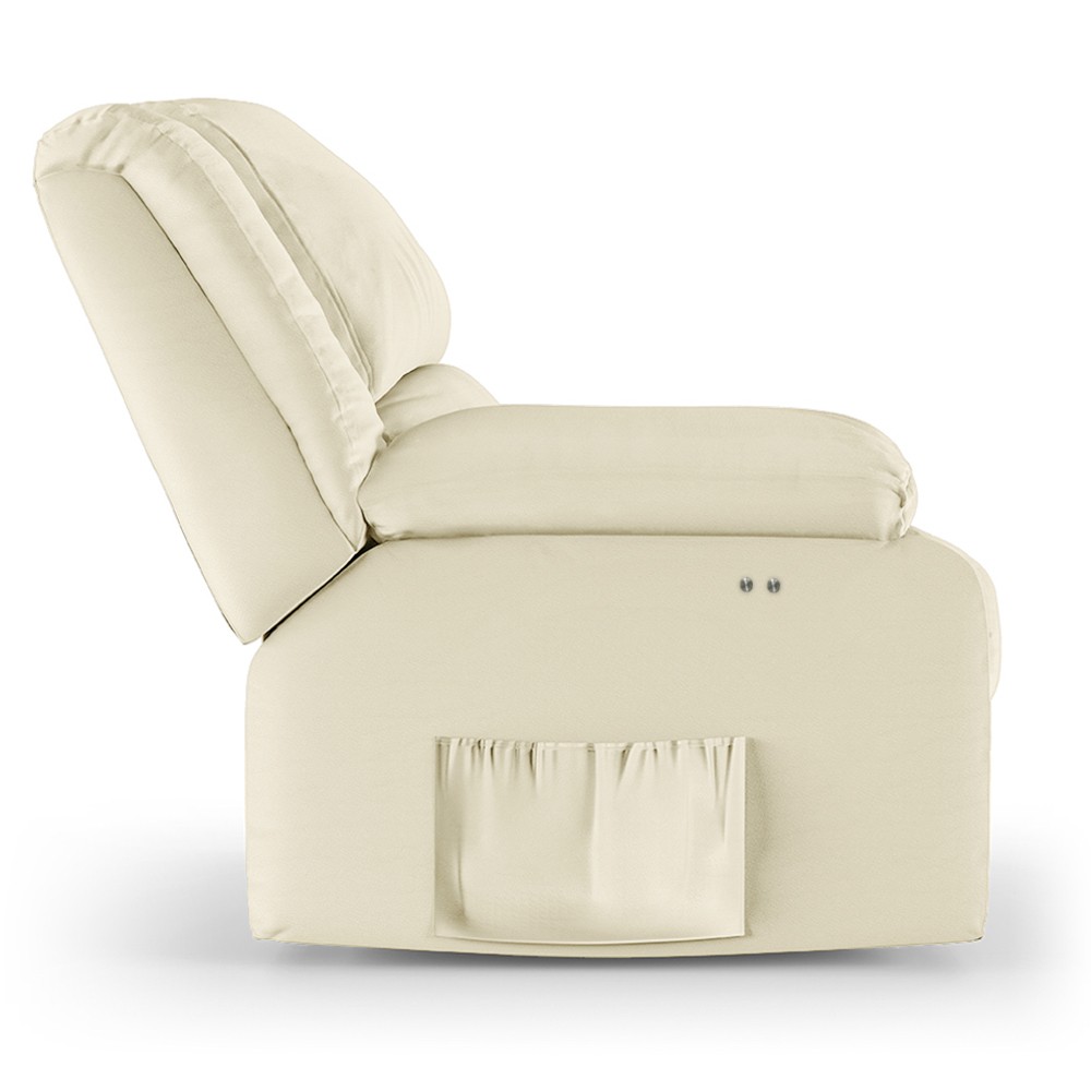 Poltrona do Papai Reclinável Pietra Power Touch FH9 PU Bege - Mpozenato