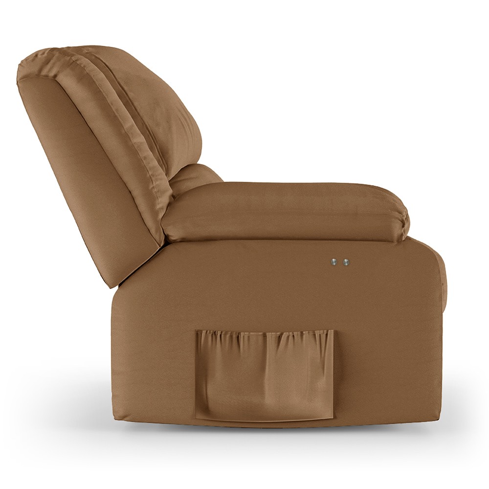 Poltrona do Papai Reclinável Pietra Power Touch FH9 PU Caramelo - Mpozenato