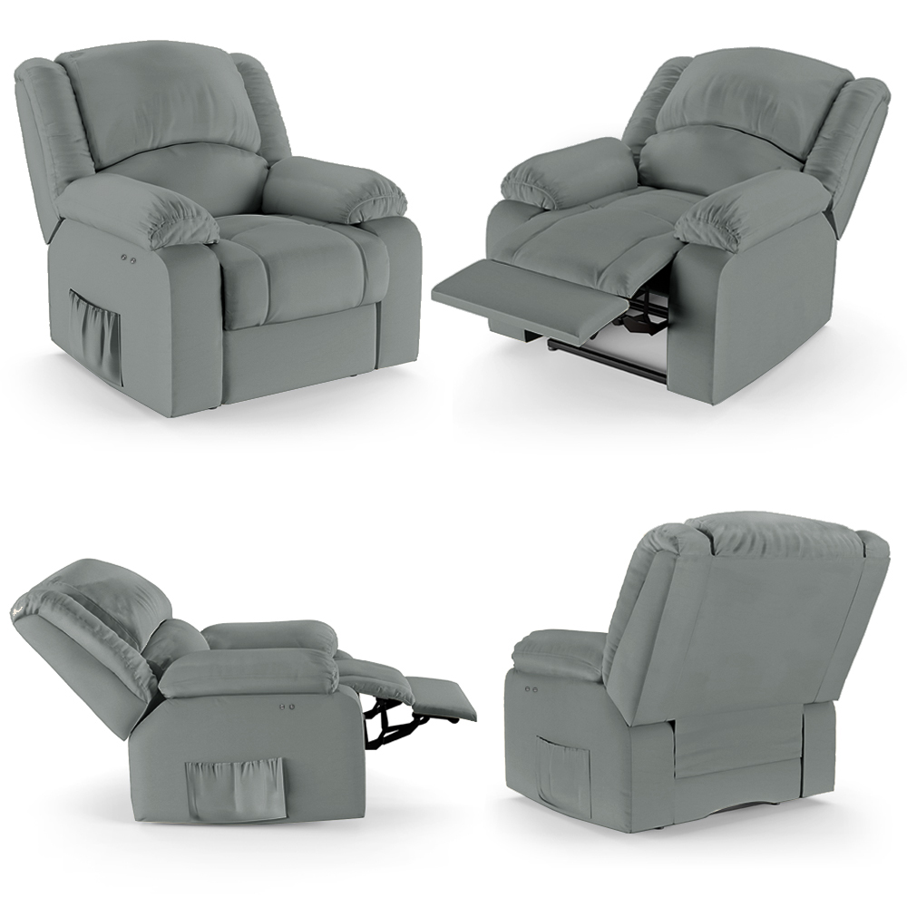 Poltrona do Papai Reclinável Pietra Power Touch FH9 PU Cinza - Mpozenato