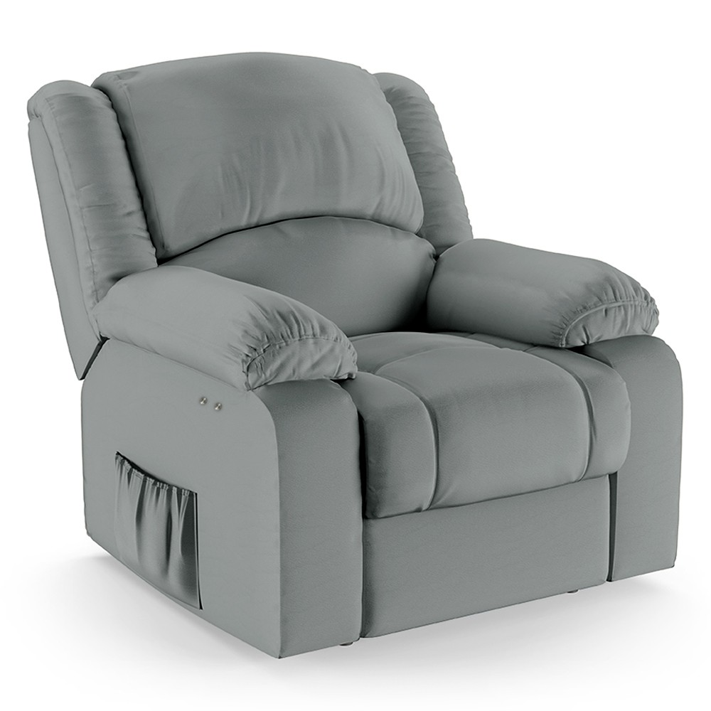 Poltrona do Papai Reclinável Pietra Power Touch FH9 PU Cinza - Mpozenato