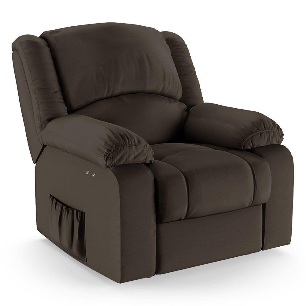 Poltrona do Papai Reclinável Pietra Power Touch FH9 PU Marrom - Mpozenato