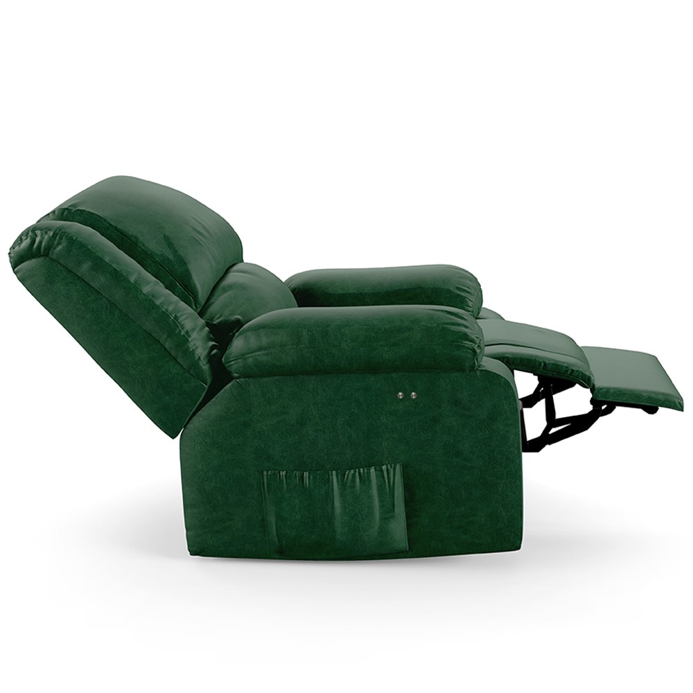 Poltrona do Papai Reclinável Pietra Power Touch FH9 PU Verde Musgo - Mpozenato