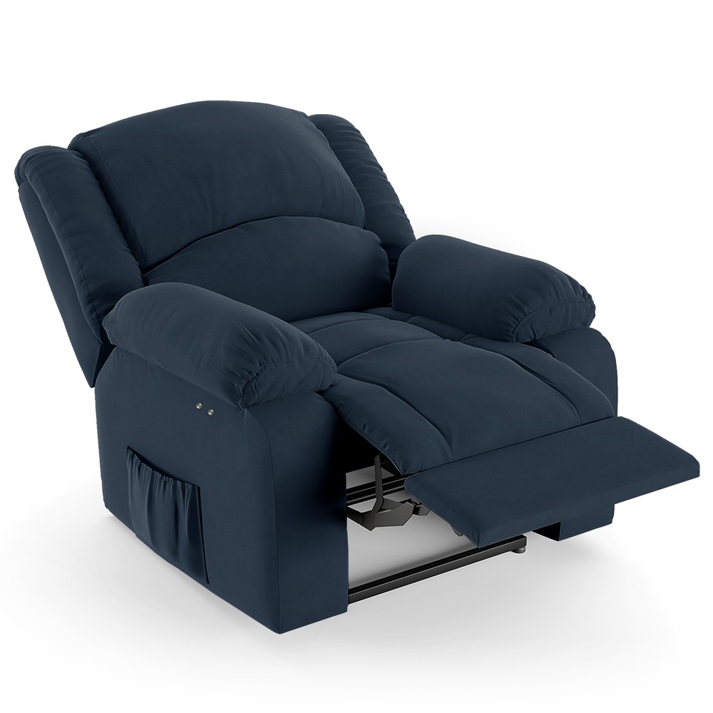 Poltrona do Papai Reclinável Pietra Power Touch FH9 Veludo Azul - Mpozenato