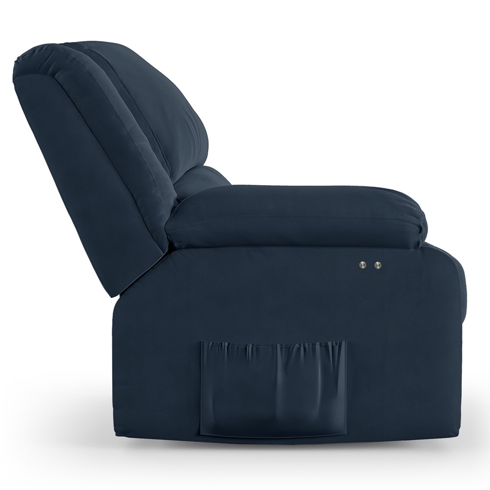 Poltrona do Papai Reclinável Pietra Power Touch FH9 Veludo Azul - Mpozenato