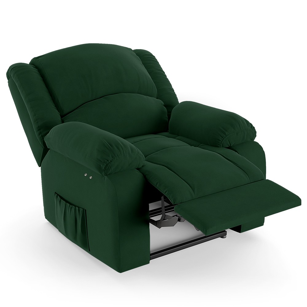 Poltrona do Papai Reclinável Pietra Power Touch FH9 Veludo Verde - Mpozenato