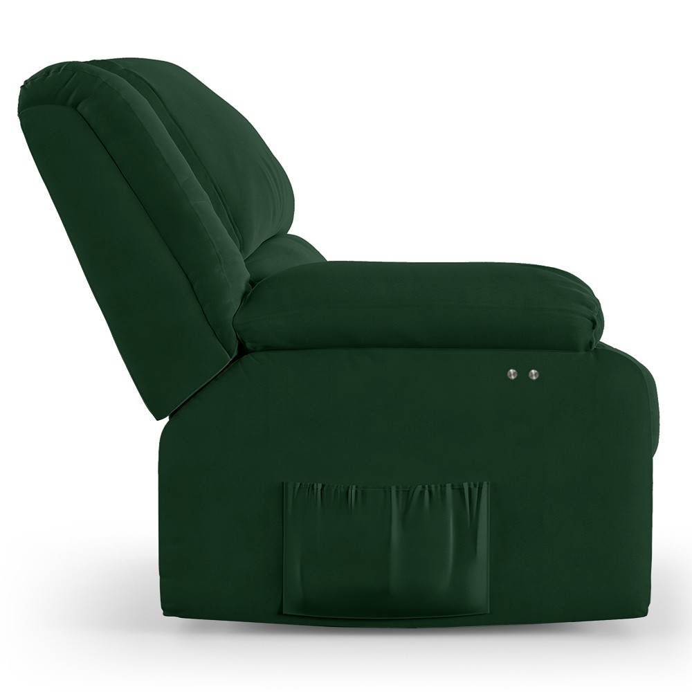 Poltrona do Papai Reclinável Pietra Power Touch FH9 Veludo Verde - Mpozenato
