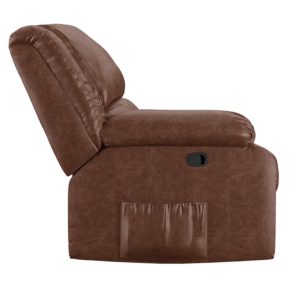 Poltrona do Papai Reclinável Pietra Zero Wall FH9 PU Marrom Brilho - Mpozenato