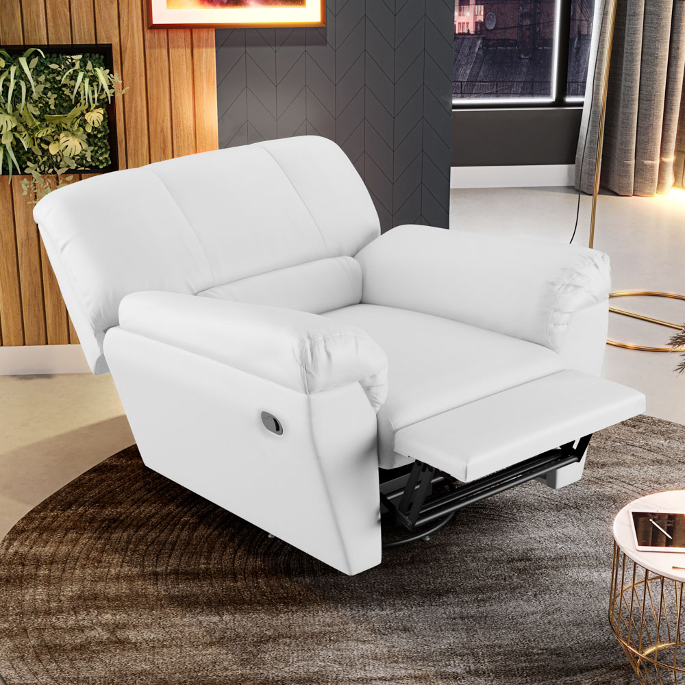 Poltrona do Papai Reclinável Retrátil Taty D05 Corano Branco - Mpozenato