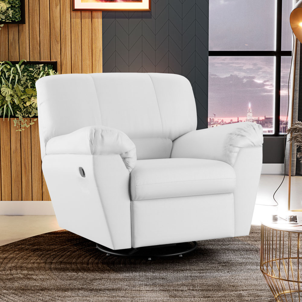 Poltrona do Papai Reclinável Retrátil Taty D05 Corano Branco - Mpozenato