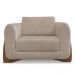 Poltrona para Sala Base de Madeira Izzy S06 Linho Areia - Mpozenato
