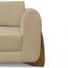 Poltrona para Sala Base de Madeira Izzy S06 Linho Dourado - Mpozenato
