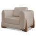 Poltrona para Sala Base de Madeira Kit 2 Izzy S06 Linho Areia - Mpozenato