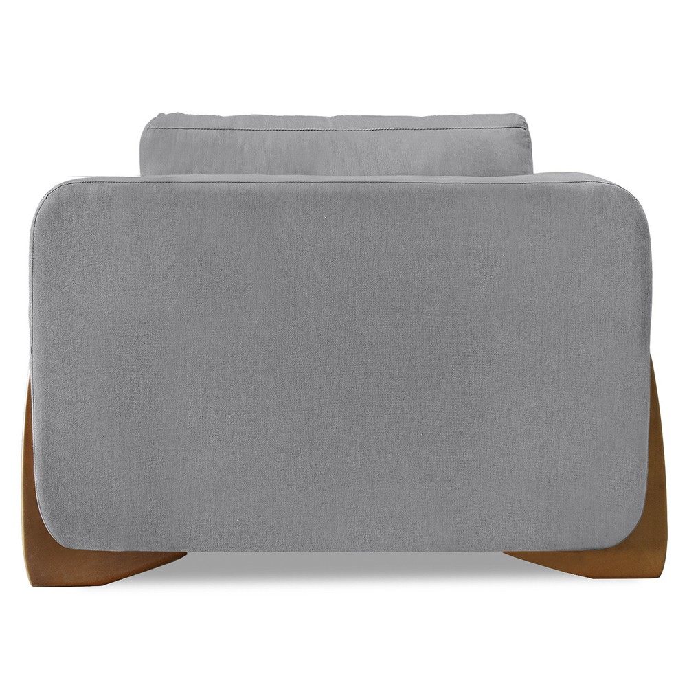 Poltrona para Sala Base de Madeira Kit 2 Izzy S06 Linho Cinza - Mpozenato
