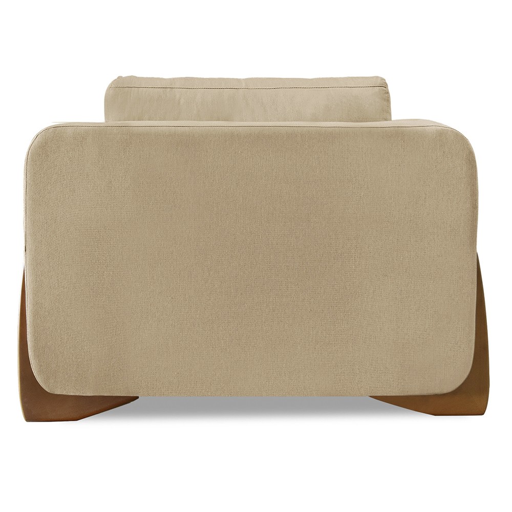 Poltrona para Sala Base de Madeira Kit 2 Izzy S06 Linho Dourado - Mpozenato