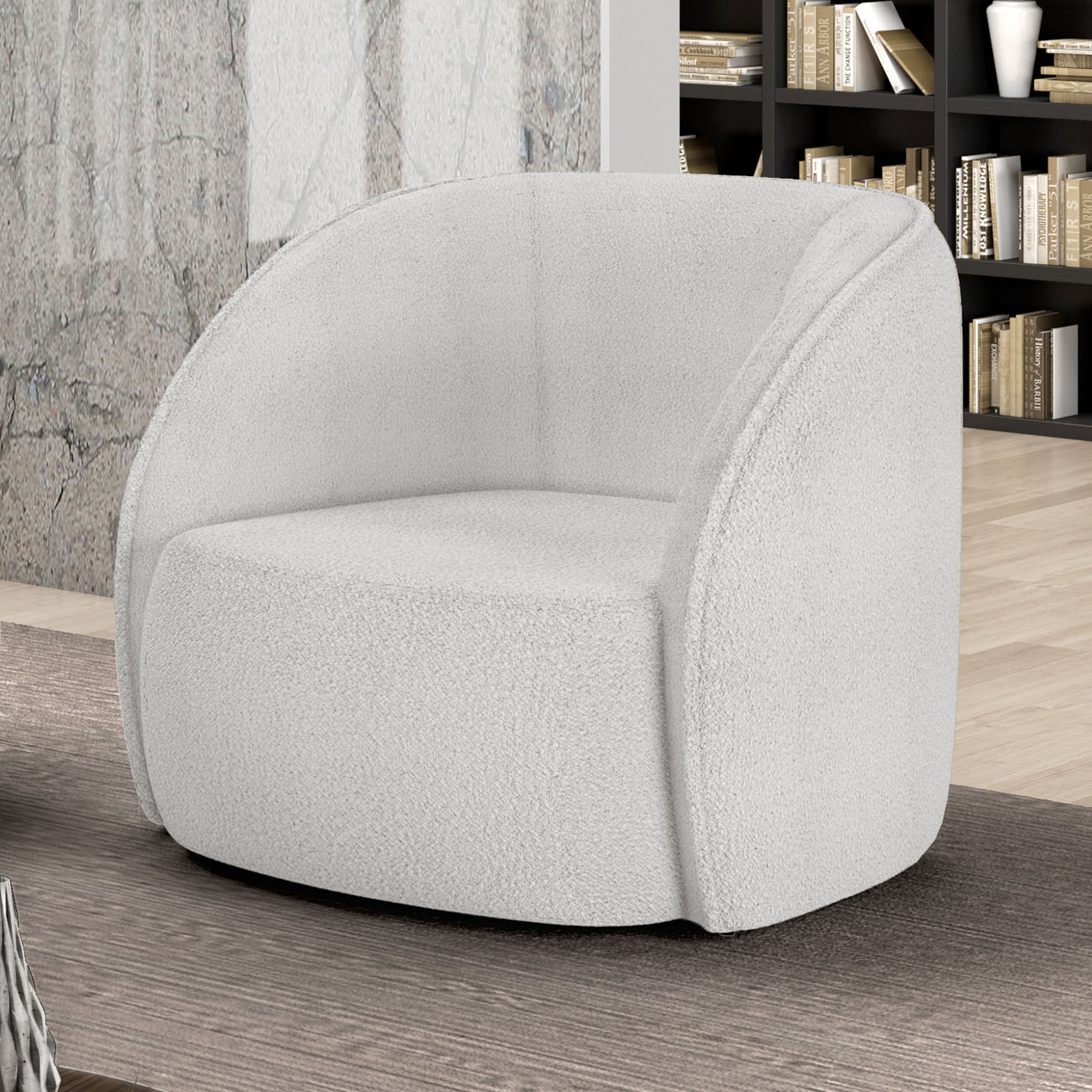 Poltrona para Sala Orgânica Kit 2 Zion M22 Boucle Branco - Mpozenato