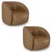 Poltrona para Sala Orgânica Kit 2 Zion M22 Sintético Caramelo - Mpozenato