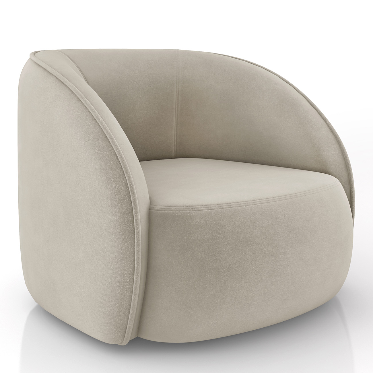 Poltrona para Sala Orgânica Kit 2 Zion M22 Veludo Bege - Mpozenato