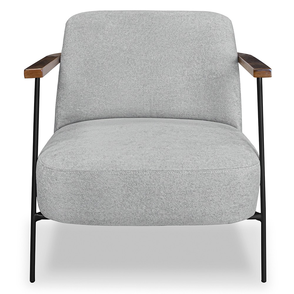 Poltrona para Sala Pés Metálicos Ellen S06 Boucle Cinza - Mpozenato