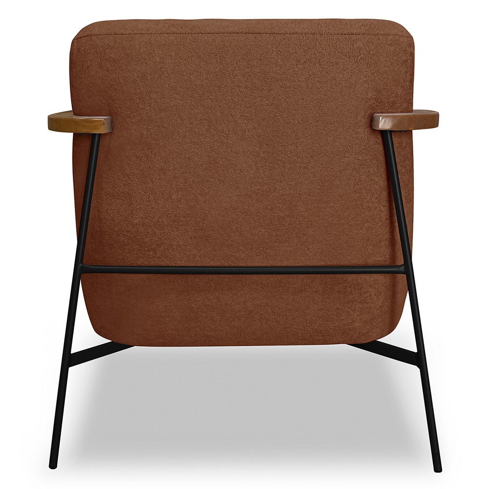 Poltrona para Sala Pés Metálicos Ellen S06 Boucle Terracota - Mpozenato