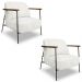 Poltrona para Sala Pés Metálicos Kit 2 Ellen S06 Boucle Branco - Mpozenato