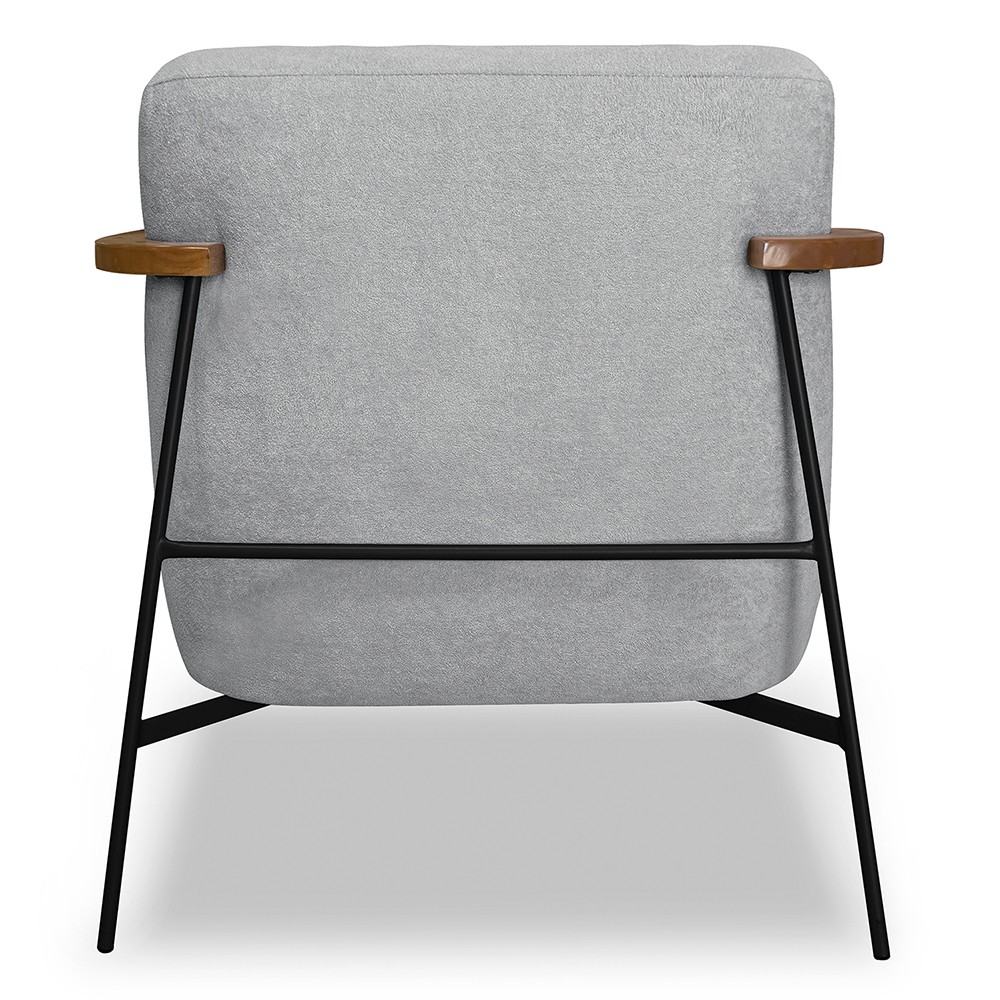 Poltrona para Sala Pés Metálicos Kit 2 Ellen S06 Boucle Cinza - Mpozenato