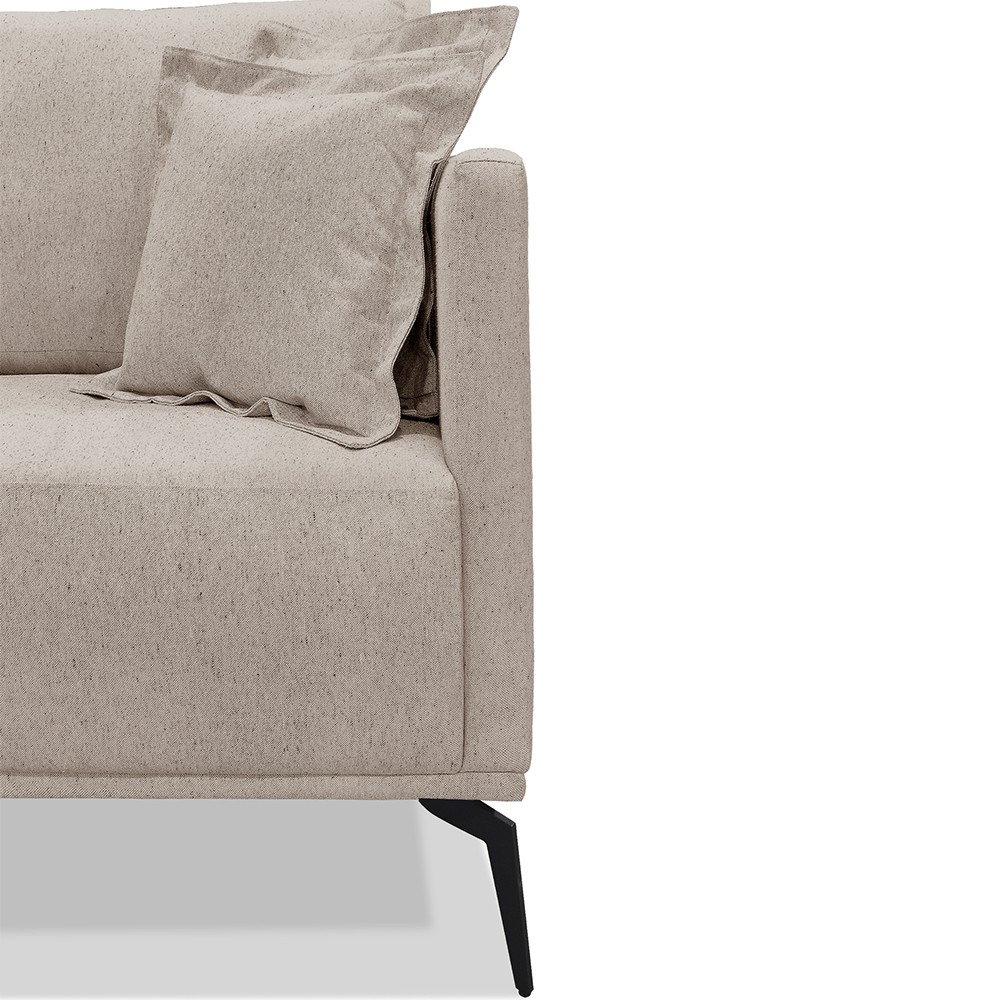 Poltrona para Sala Pés de Metal Vecchia S06 Linho Areia - Mpozenato